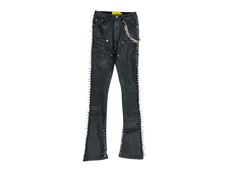 Guapi Spikes Denim Jeans Obsidian Black