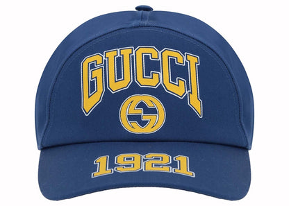 Gucci 1921 Logo Baseball Hat Blue