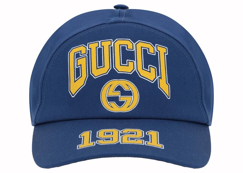 Gucci 1921 Logo Baseball Hat Blue