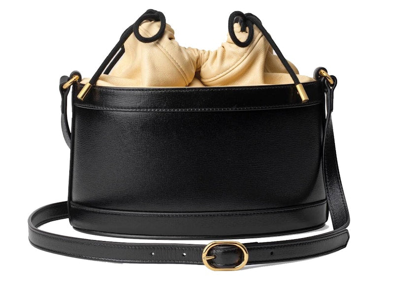 Gucci 1955 Horsebit Bucket Bag Small Black/Butter