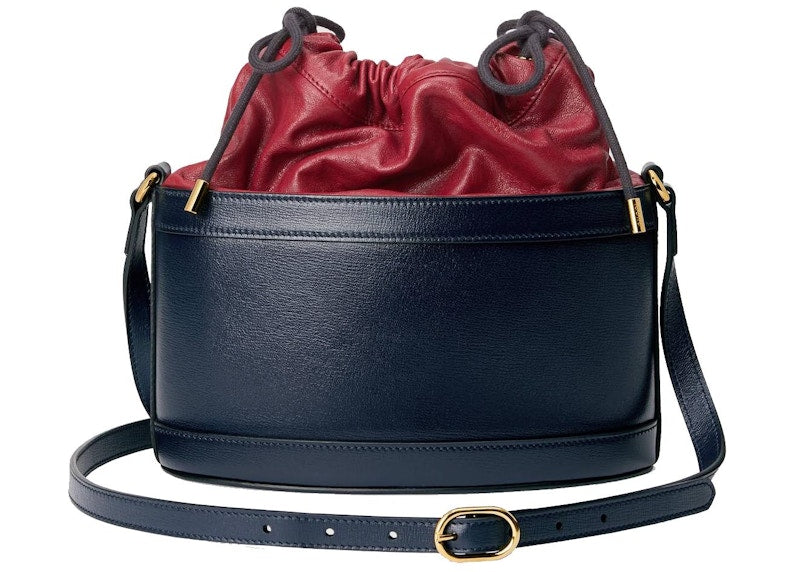 Gucci 1955 Horsebit Bucket Bag Small Blue/Red