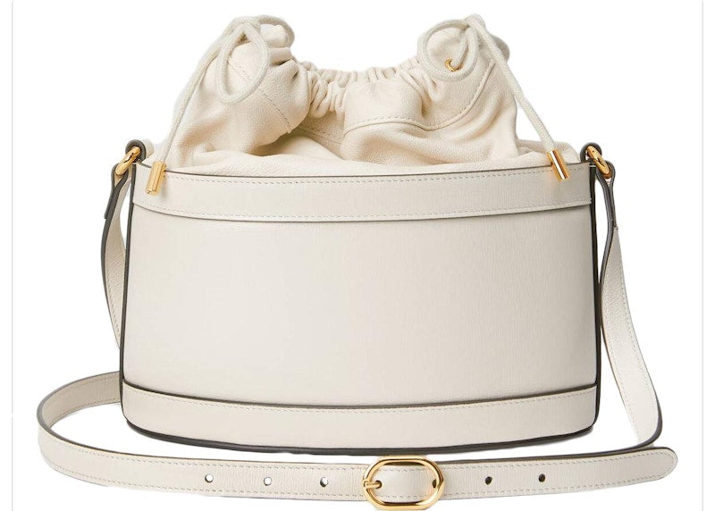 Gucci 1955 Horsebit Bucket Bag Small White