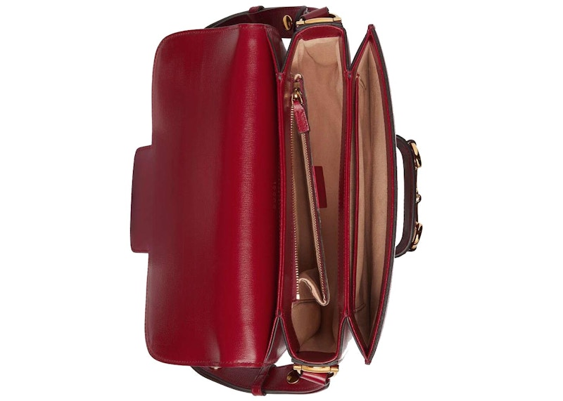 Gucci 1955 Horsebit Shoulder Bag Small Beige/Red