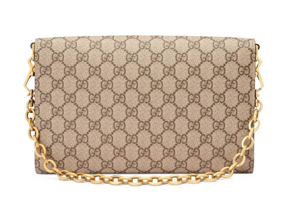 Gucci 1955 Horsebit Shoulder Bag Small GG Supreme Beige/Ebony