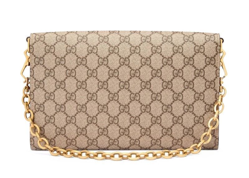 Gucci 1955 Horsebit Shoulder Bag Small GG Supreme Beige/Ebony