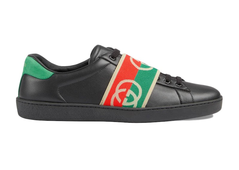 Gucci Ace Elastic Web Interlocking GG Black