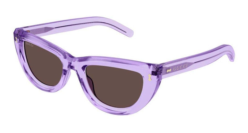 Gucci Acetate Cat-Eye Frame Sunglasses Violet Crystal/Brown (GG1521S-004-FR)