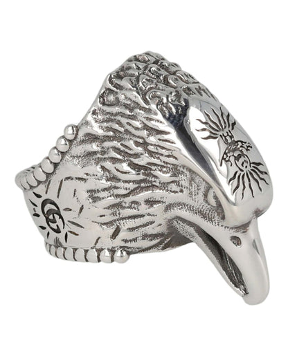 Gucci Anger Forest Eagle Ring Silver