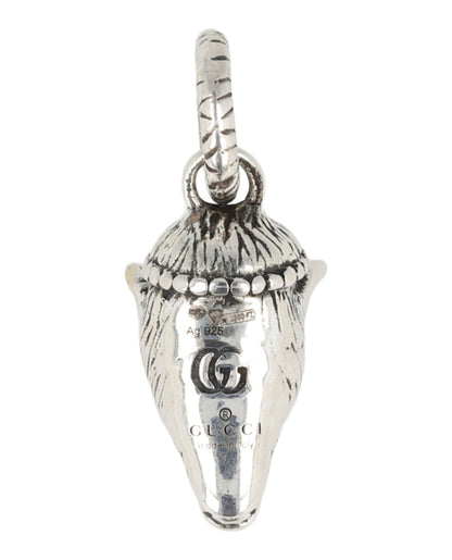 Gucci Anger Forest Wolf Head Charm Silver