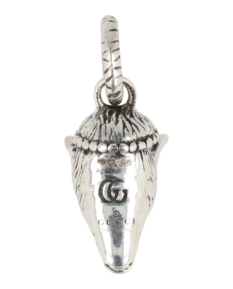 Gucci Anger Forest Wolf Head Charm Silver