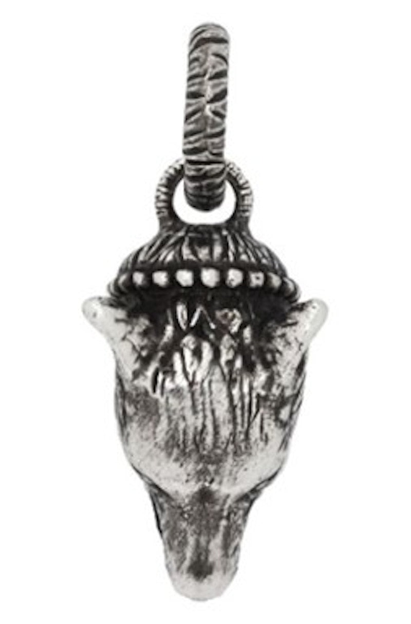 Gucci Anger Forest Wolf Head Charm Silver