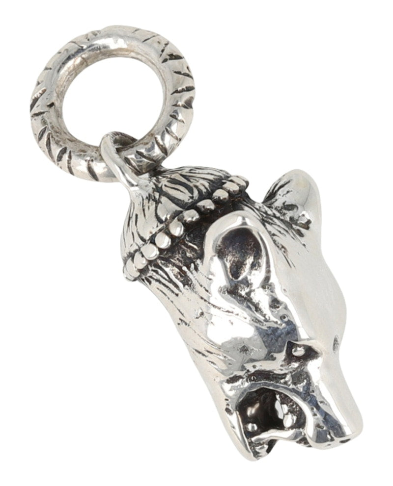 Gucci Anger Forest Wolf Head Charm Silver