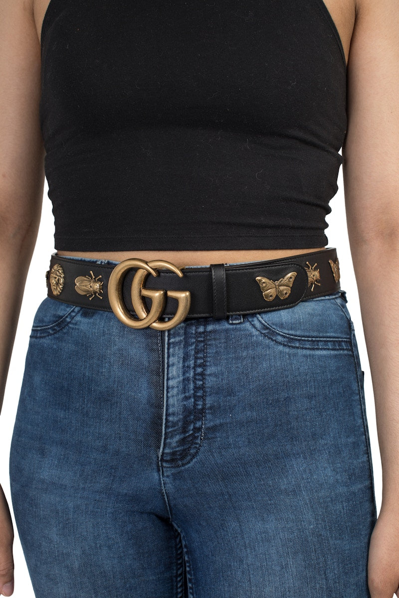 Gucci Animal Studded Belt Black