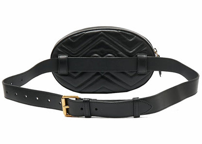 Gucci Animal Studs GG Marmont Belt Bag Black