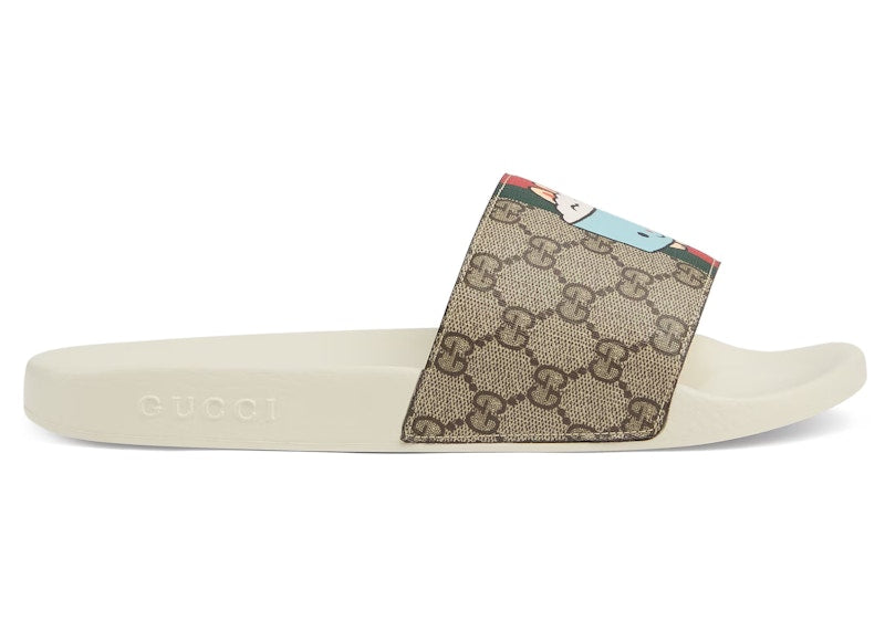 Gucci Animal Web Slides Beige
