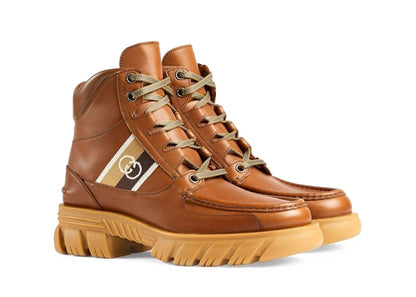 Gucci Ankle Boot with Interlocking G Brown