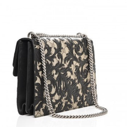 Gucci Dionysus Shoulder Bag GG Supreme Arabesque Medium Black/Beige