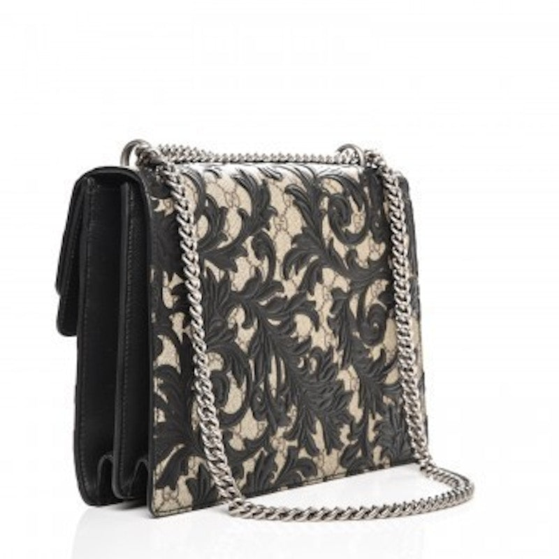 Gucci Dionysus Shoulder Bag GG Supreme Arabesque Medium Black/Beige