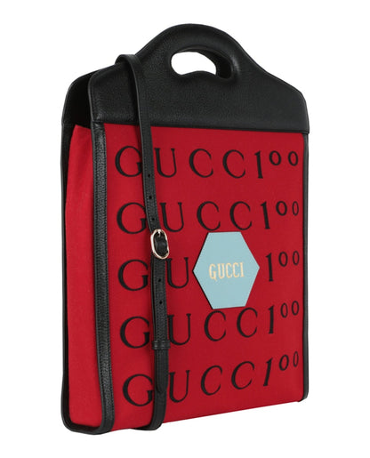 Gucci Aria 100th Anniversary Embroidered Tote Red