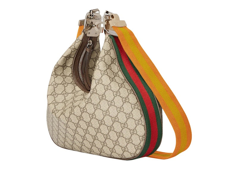 Gucci Attache Shoulder Bag Large GG Supreme Beige/Ebony/Multi