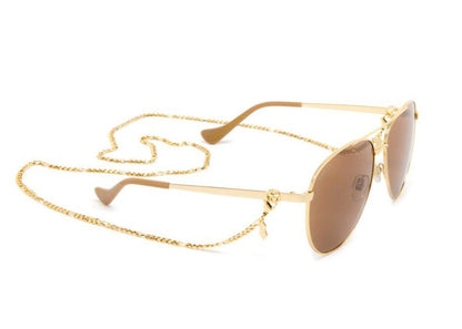 Gucci Aviator Chain Sunglasses Gold/Brown (GG1088S-004)