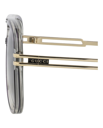 Gucci Aviator-Frame Acetate Sunglasses Grey Gold Grey (GG1105S-30012813-001)