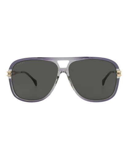 Gucci Aviator-Frame Acetate Sunglasses Grey Gold Grey (GG1105S-30012813-001)