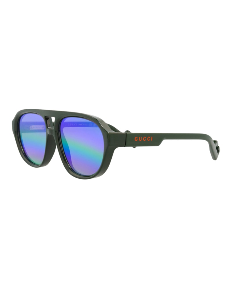 Gucci Aviator-Frame Injection Sunglasses Green/Green/Grey (GG1239S-30013509-003)