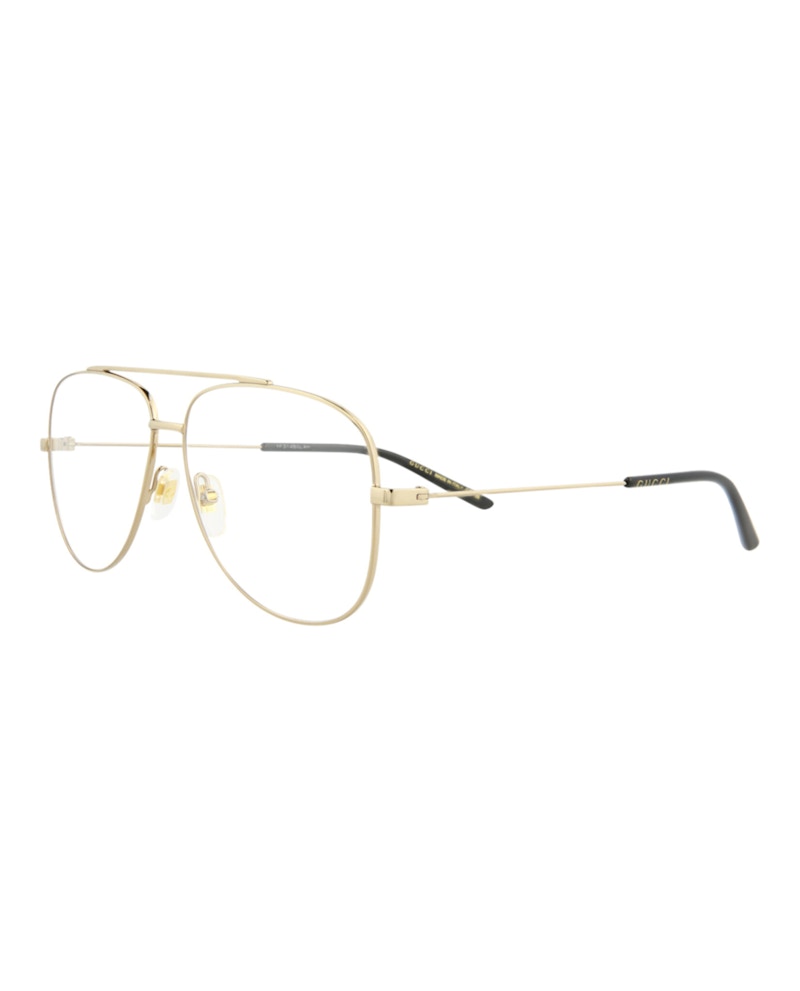 Gucci Aviator-Frame Metal Optical Frames Gold Gold Transparent (GG0442O-30006433-002)