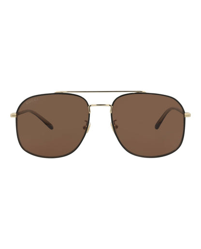 Gucci Aviator-Frame Metal Sunglasses GOLD HAVANA BROWN (GG1351S-30013912-004)