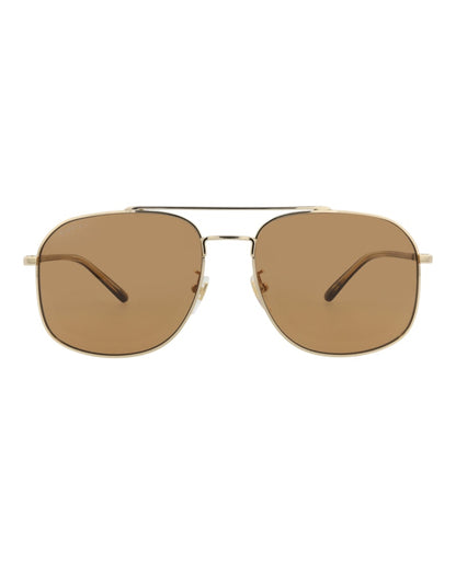 Gucci Aviator-Frame Metal Sunglasses GOLD HAVANA BROWN (GG1351S-30013912-005)