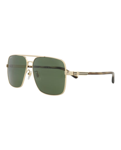 Gucci Aviator-Frame Metal Sunglasses GOLD HAVANA GREEN (GG1289S-30013910-003)