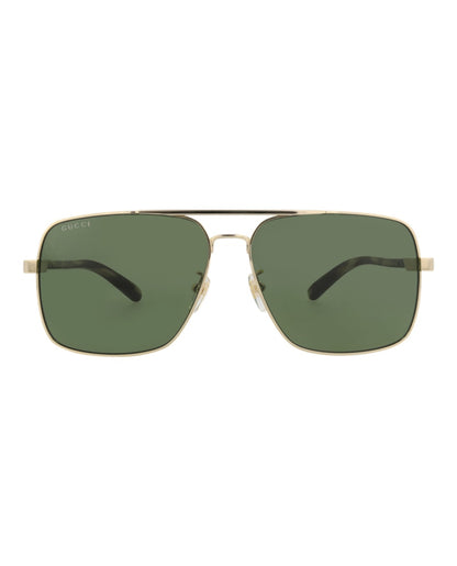 Gucci Aviator-Frame Metal Sunglasses GOLD HAVANA GREEN (GG1289S-30013910-003)