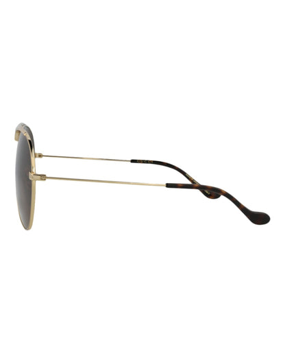 Gucci Aviator-Frame Metal Sunglasses Gold Gold Brown (GG0908S-30010529-001)