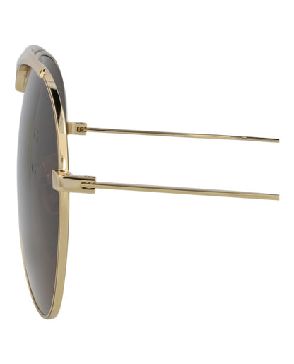 Gucci Aviator-Frame Metal Sunglasses Gold Gold Brown (GG0908S-30010529-001)