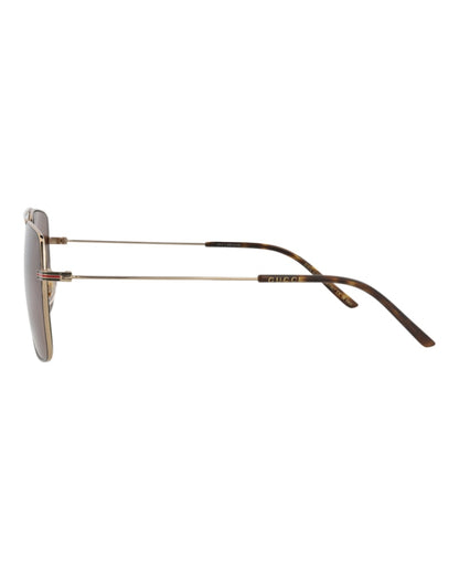 Gucci Aviator-Frame Metal Sunglasses Gold/Gold/Brown (GG1053SK-30011661-002)