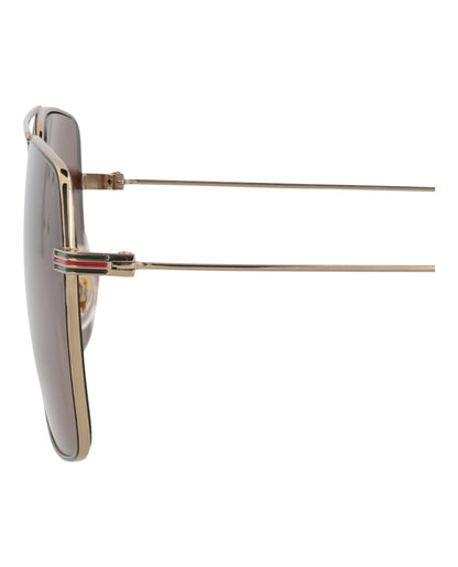 Gucci Aviator-Frame Metal Sunglasses Gold/Gold/Brown (GG1053SK-30011661-002)