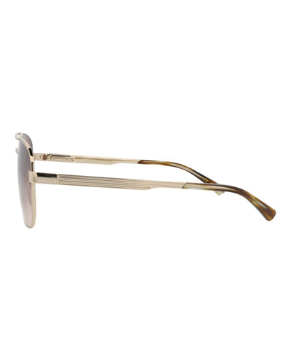 Gucci Aviator-Frame Metal Sunglasses Gold Gold Brown (GG1223S-30013480-003)