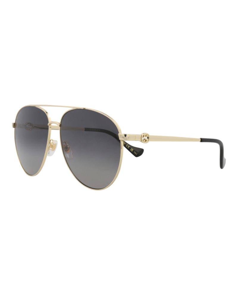Gucci Aviator-Frame Metal Sunglasses Gold Gold Grey (GG1088S-30012964-001)