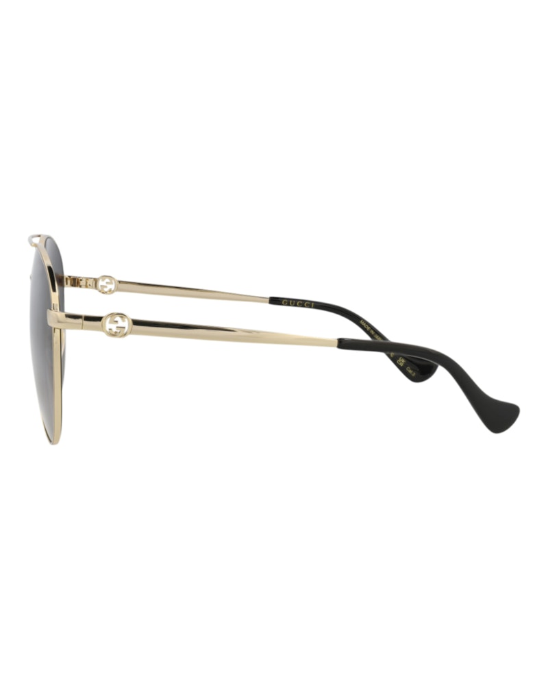 Gucci Aviator-Frame Metal Sunglasses Gold Gold Grey (GG1088S-30012964-001)