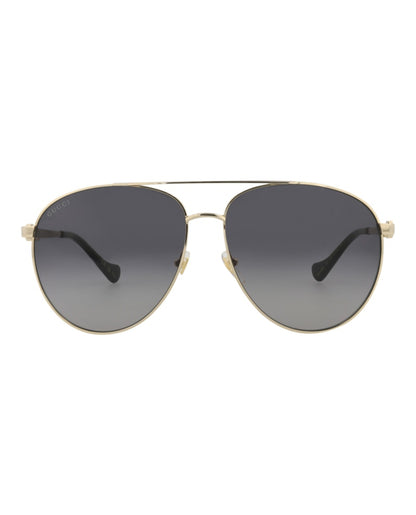 Gucci Aviator-Frame Metal Sunglasses Gold Gold Grey (GG1088S-30012964-001)