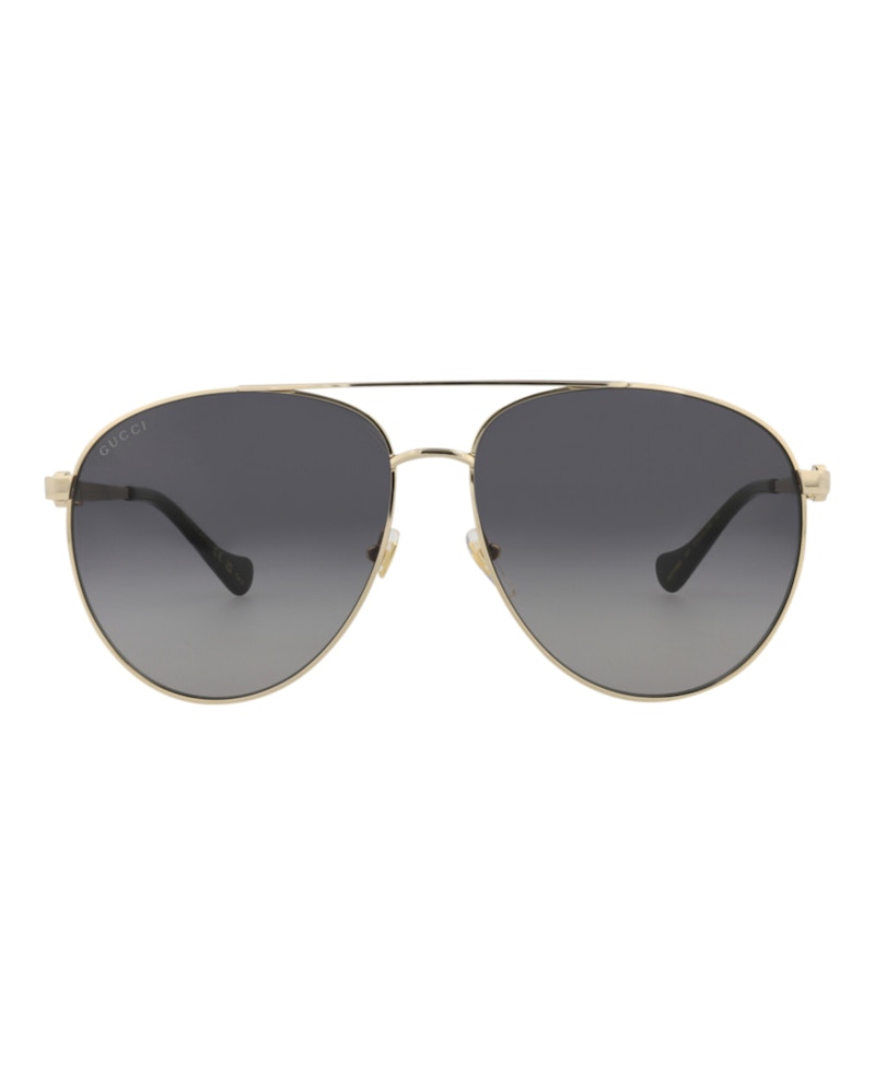Gucci Aviator-Frame Metal Sunglasses Gold Gold Grey (GG1088S-30012964-001)