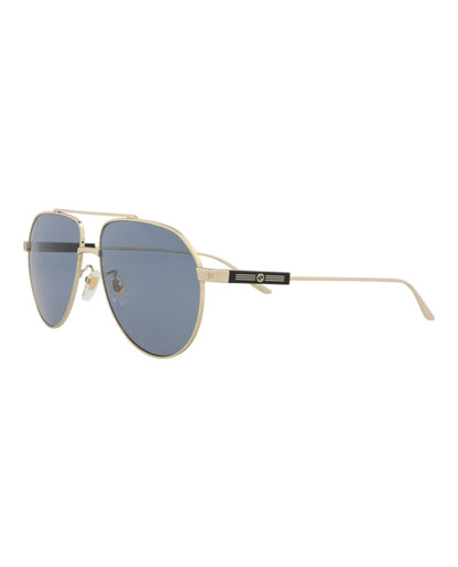 Gucci Aviator-Frame Metal Sunglasses Gold/Gold/Grey (GG1311S-30013897-003)