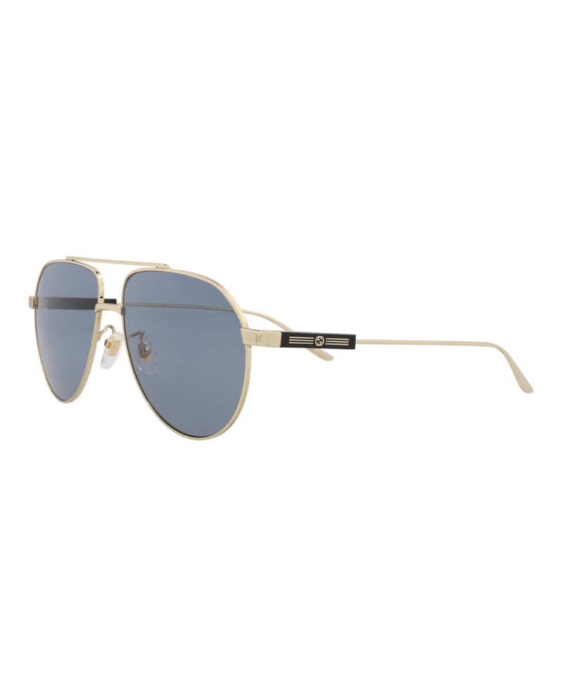 Gucci Aviator-Frame Metal Sunglasses Gold/Gold/Grey (GG1311S-30013897-003)