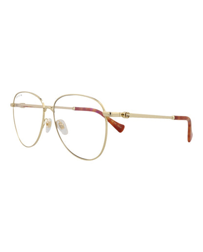 Gucci Aviator-Frame Metal Sunglasses Gold Gold Transparent (GG1419S-30014428-004)