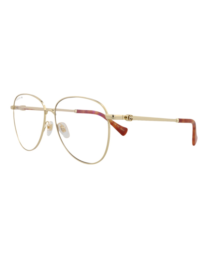 Gucci Aviator-Frame Metal Sunglasses Gold Gold Transparent (GG1419S-30014428-004)