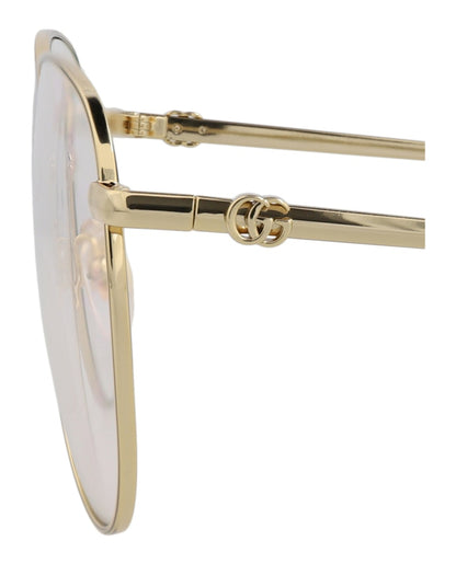 Gucci Aviator-Frame Metal Sunglasses Gold Gold Transparent (GG1419S-30014428-004)