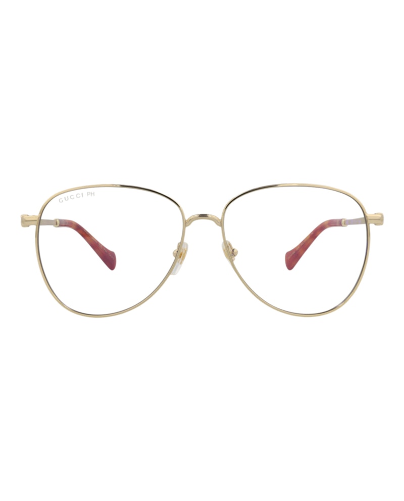 Gucci Aviator-Frame Metal Sunglasses Gold Gold Transparent (GG1419S-30014428-004)