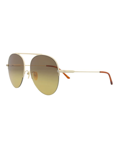 Gucci Aviator-Frame Metal Sunglasses Ivory/Ivory/Brown (GG1413S-30014423-004)