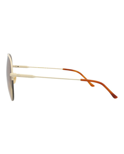 Gucci Aviator-Frame Metal Sunglasses Ivory/Ivory/Brown (GG1413S-30014423-004)
